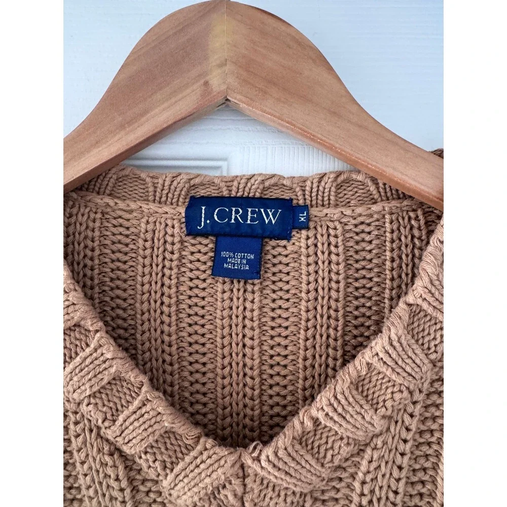 90s‎ Vintage J.Crew Chunky V Neck Sweater Neutral Coastal Minimalist